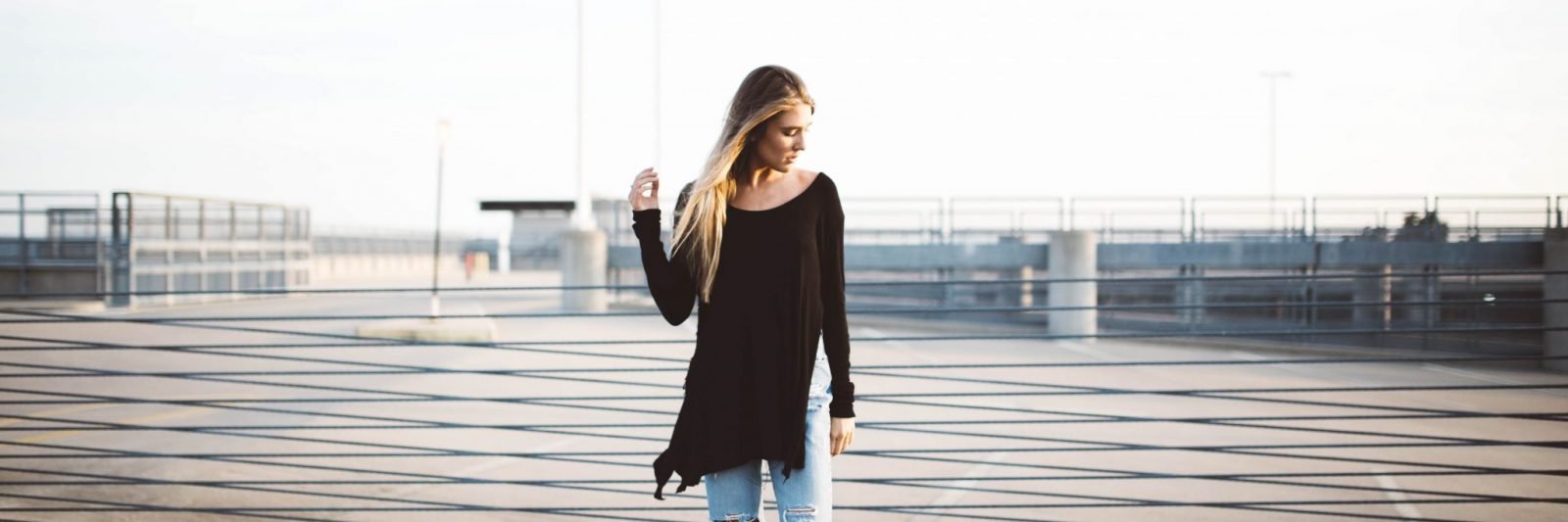 woman in parking garage